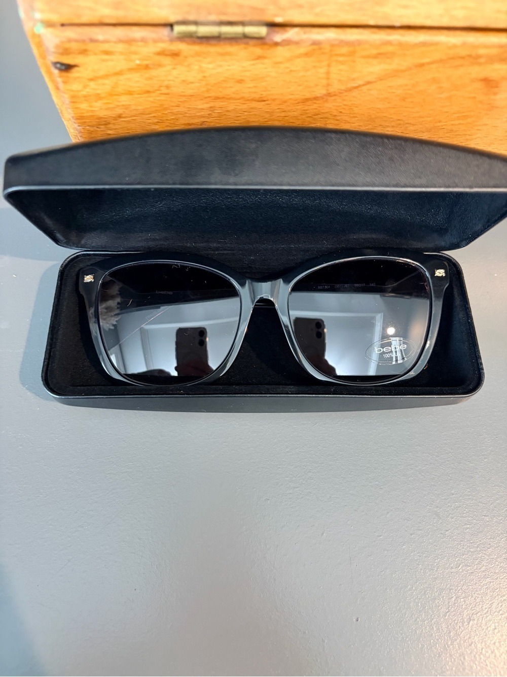 bebe Black Oversized Square Sunglasses